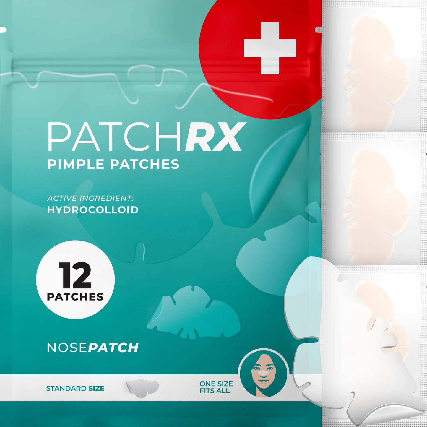 PATCHRX - NOSE PIMPLE PATCH - HYDROCOLLOID - 12 PATCHES - 1