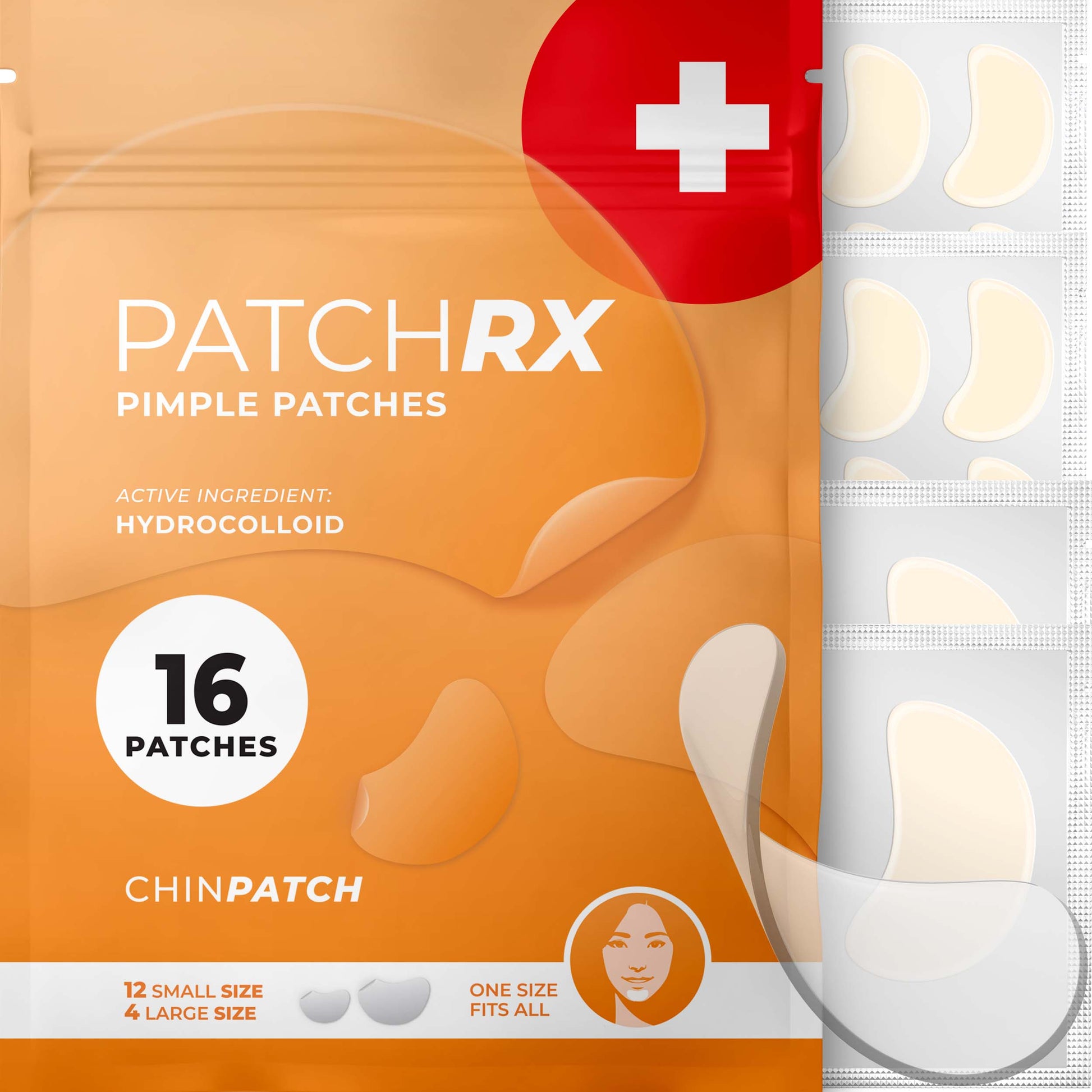 PATCH RX - CHIN PIMPLE PATCH - HYDROCOLLOID - 16 PATCHES - 1