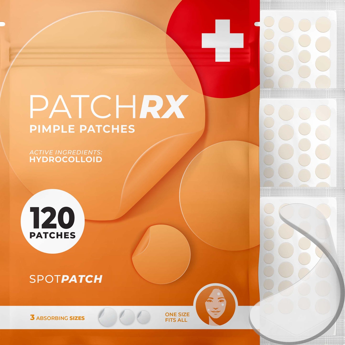 PATCHRX - SPOT PIMPLE PATCHES - HYDROCOLLOID - 120 PATCHES - 1