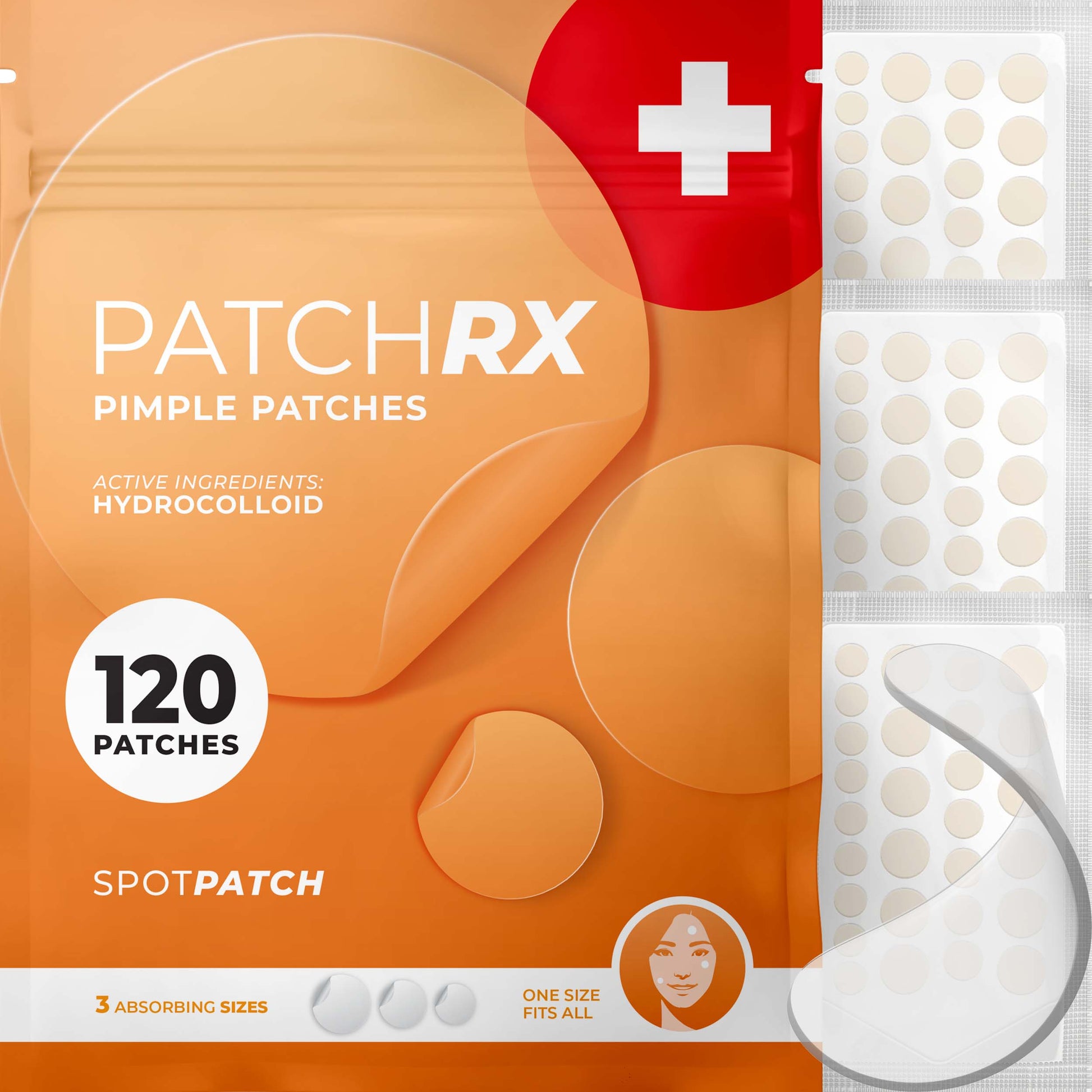 PATCHRX - SPOT PIMPLE PATCHES - HYDROCOLLOID - 120 PATCHES - 1
