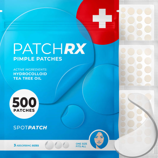 PatchRx Pimple Patches with Hydrocolloid and Tea Tree Oil (500 Patches)
